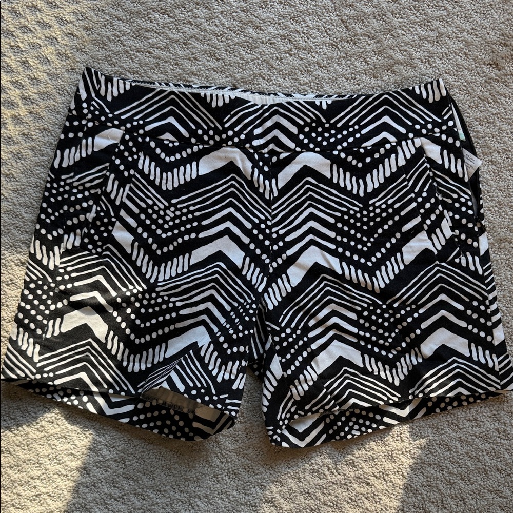 J. Crew Black and White Geometric Women's Shorts